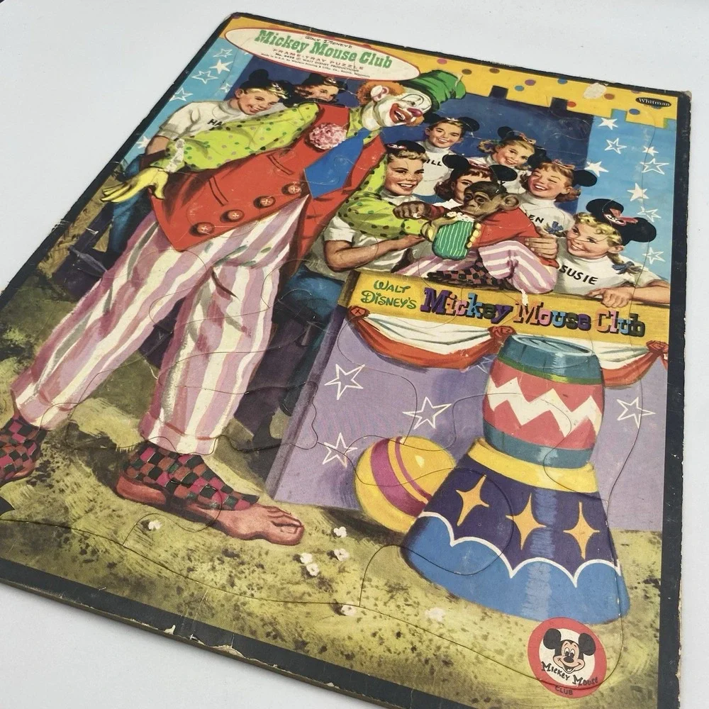 Vintage Original 1957 Walt Disney's Mickey Mouse Club Frame Tray Puzzle 4428 USA